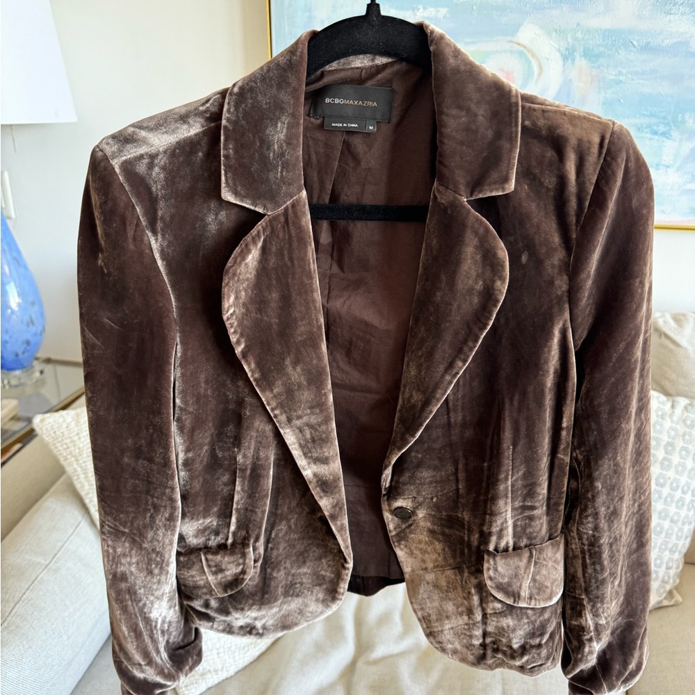 BCBG Vintage Brown Velvet Blazer